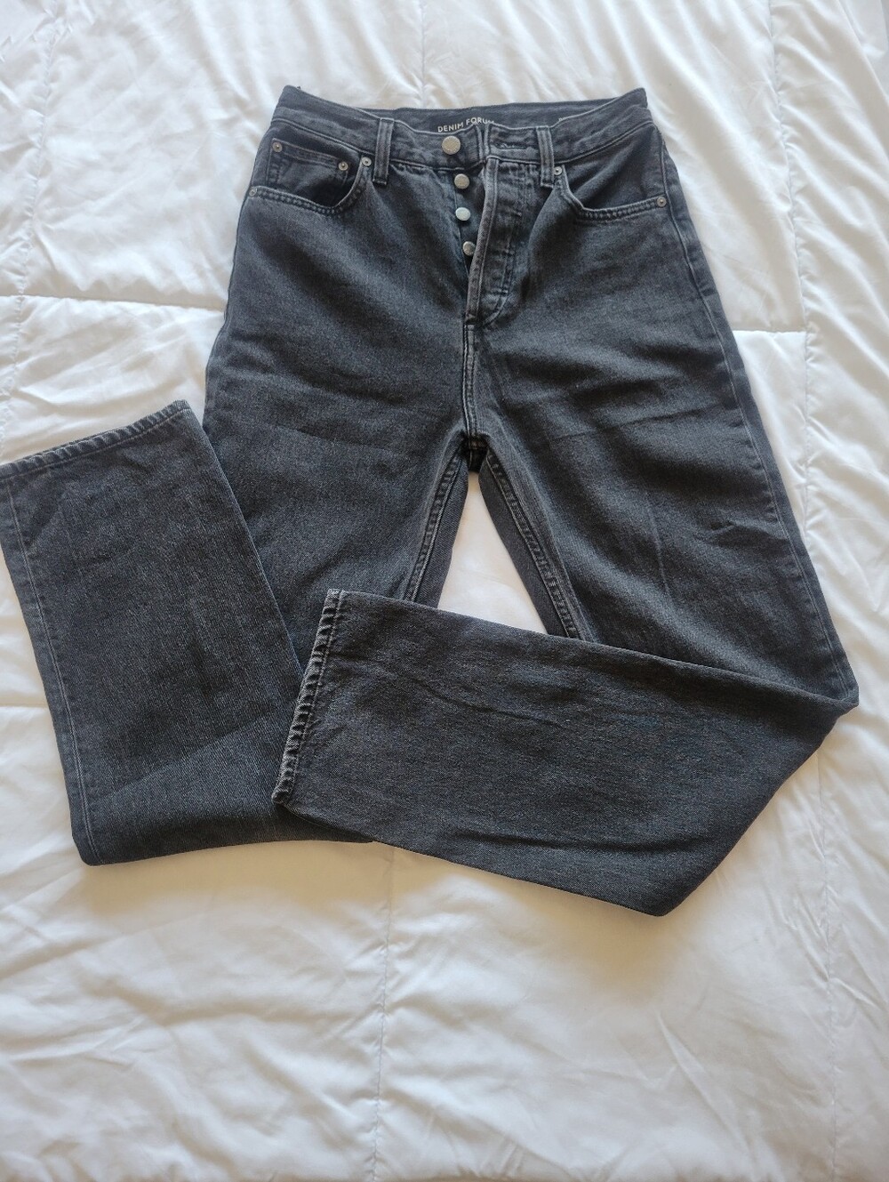 Denim Form Black Button-Fly Jeans